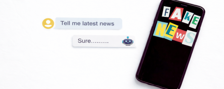 Pictorial representation of AI chatbot with user and fake news on social media