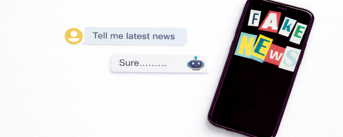 Pictorial representation of AI chatbot with user and fake news on social media