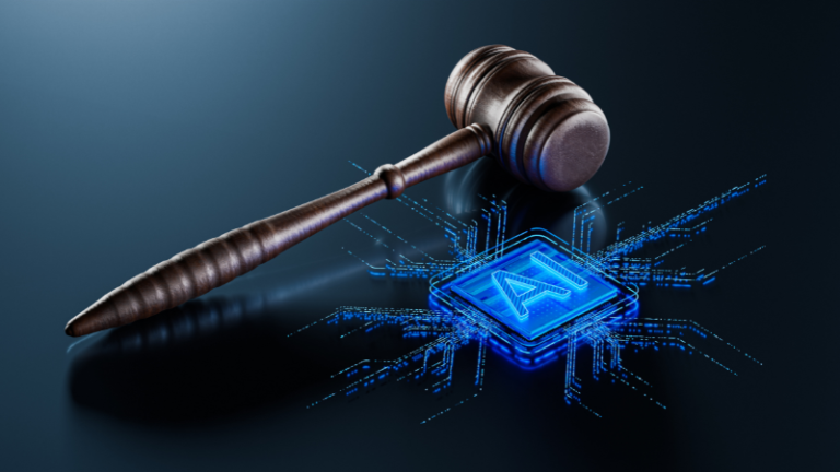 Pictorial representation of a gavel and Artificial Intelligence