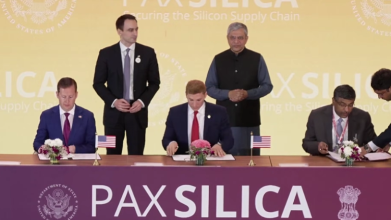 The Pax Silica agreement was signed by India’s IT and Electronics Minister Ashwini Vaishnaw and US Under Secretary of State Jacob Helberg, in the presence of Sergio Gor, US ambassador to India.