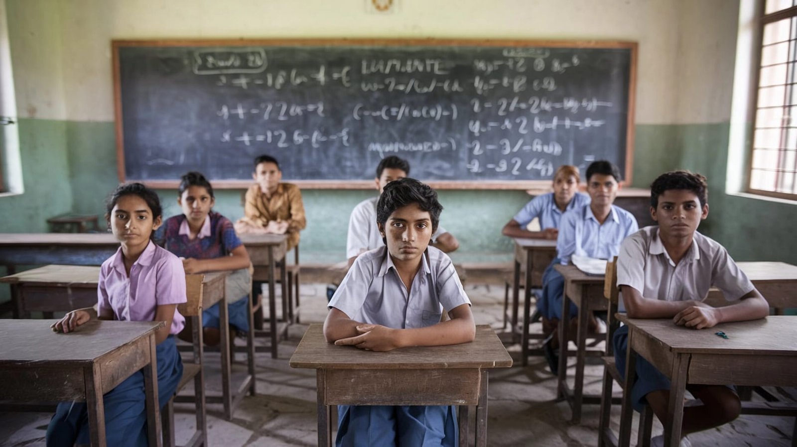 classroom with a group of students in India