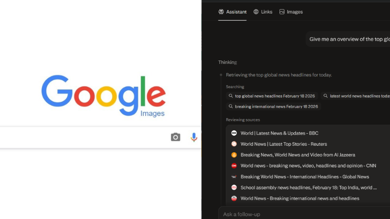 Logos of Google browser and Comet AI browser.