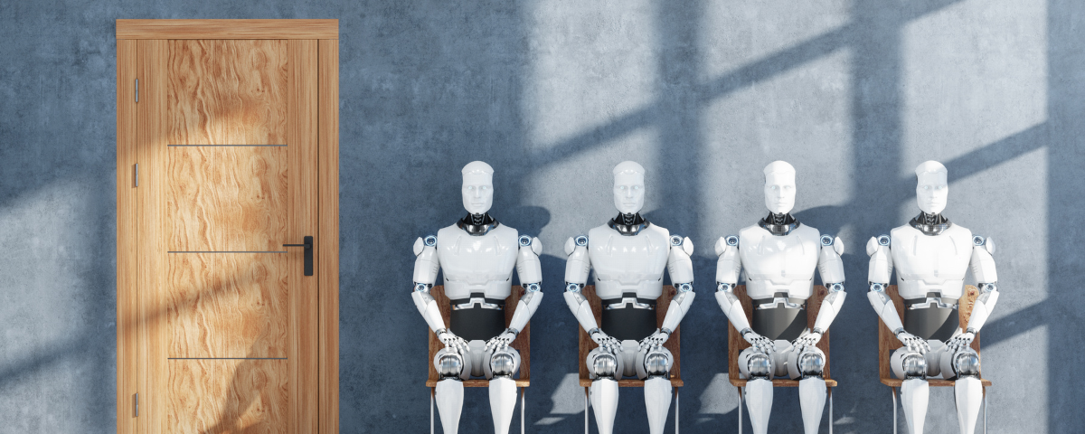 AI Robots waiting for their job interview.