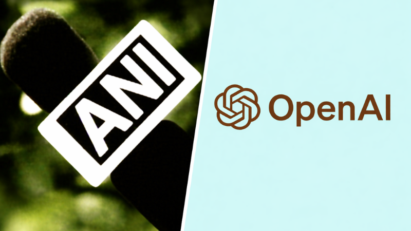 Logos of ANI News Media and OpenAI company