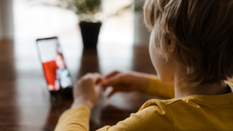 A child using cellphone