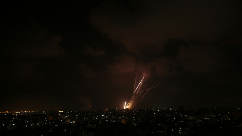 Picture Credit: Mohammed Ibrahim/Unsplash showing a missile attack in the middle east at night time