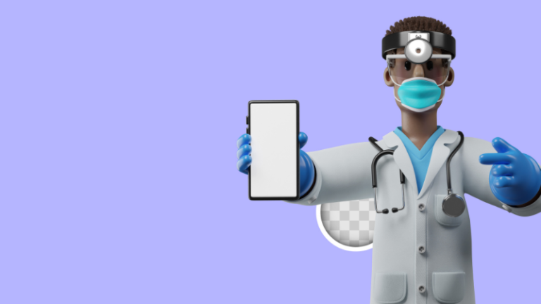 Illustration of artificial intelligence chatbots acting as medical professionals