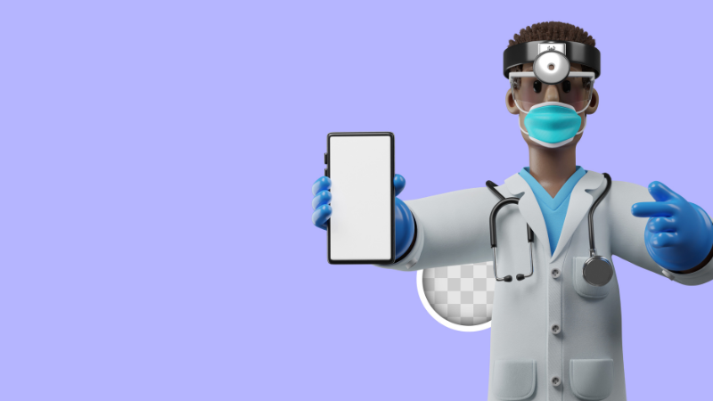 Illustration of artificial intelligence chatbots acting as medical professionals