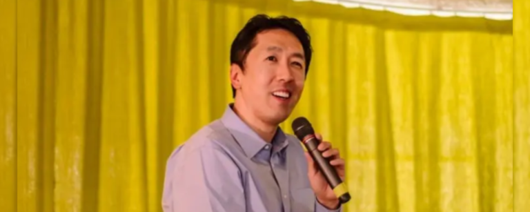 Computer scientist Andrew Ng, co-founder of Google Brain and Coursera, speaking at an event
