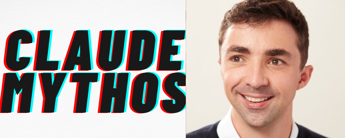 Composite image showing the Claude Mythos logo on one side and Logan Graham, head of Anthropic's Frontier Red Team, on the other.
