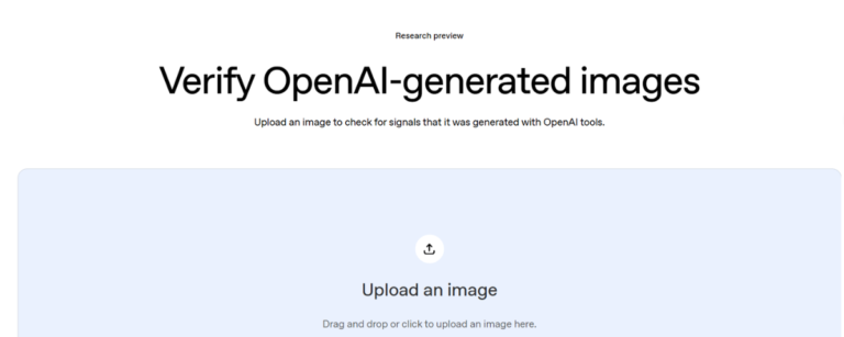 Display of OpenAI new tool to check ai generated images