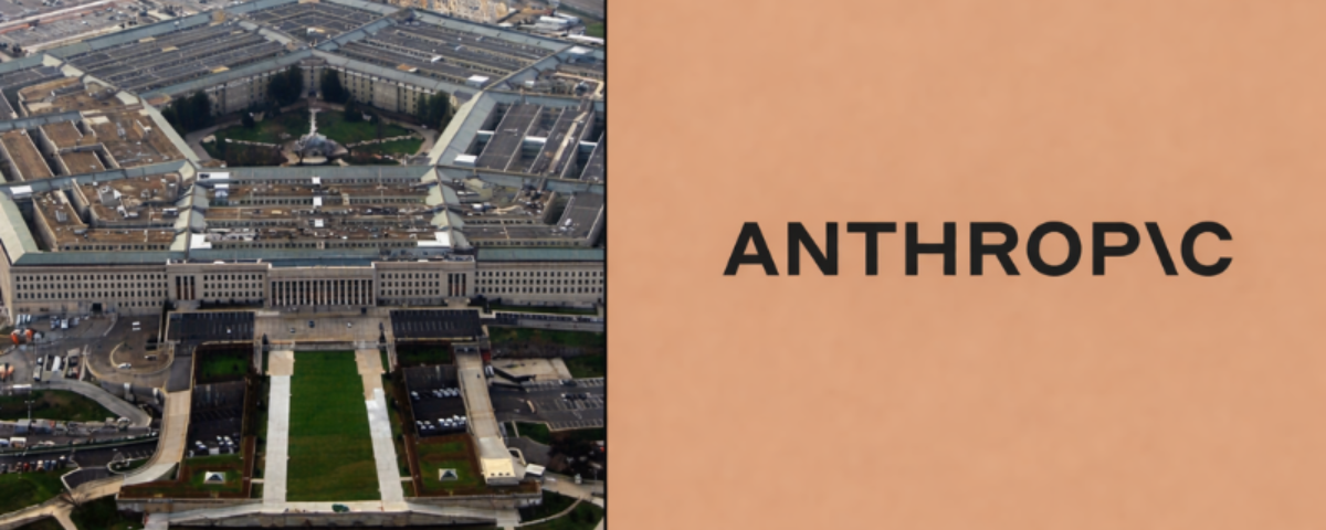 Picture of Pentagon building and Anthropic logo