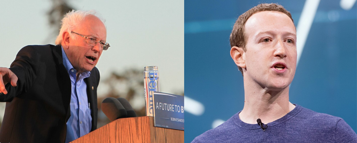 U.S. Senator Bernie Sanders and Mark Zuckerberg of Meta