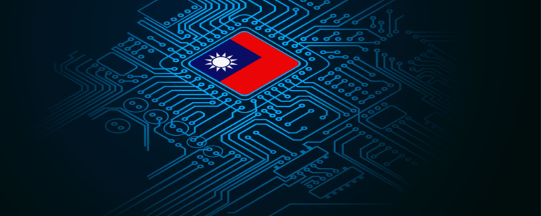 Representative image of Taiwan flag as center of semi-conductor chip industry