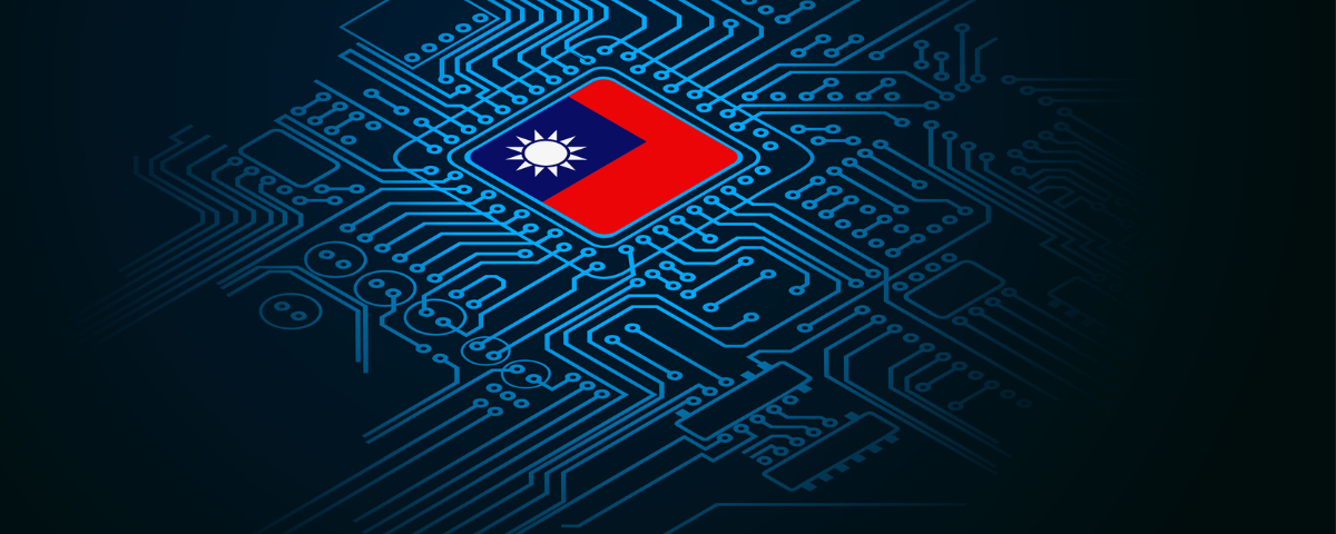 Representative image of Taiwan flag as center of semi-conductor chip industry