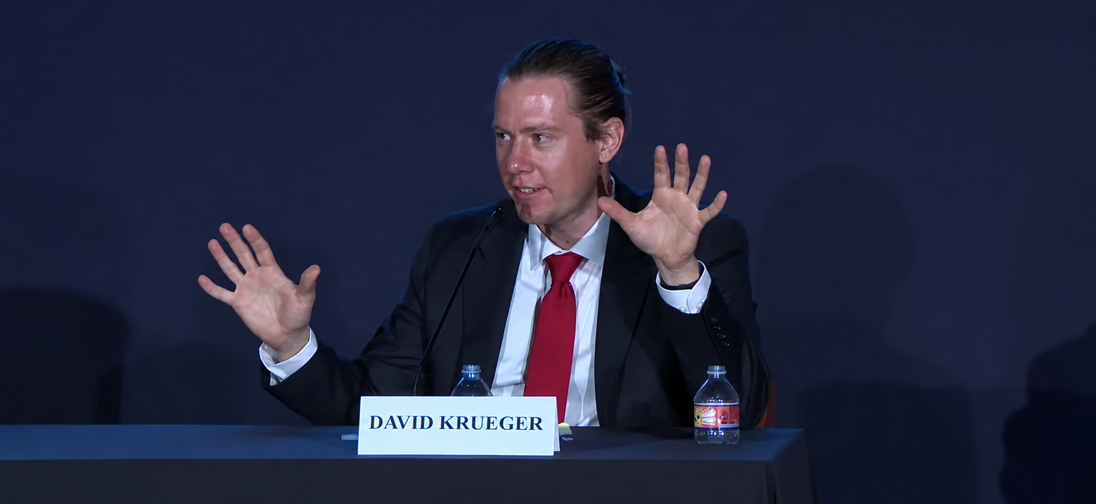 Professor David Krueger speaking at Bernie Sanders AI existential threat panel Capitol Hill April 2026