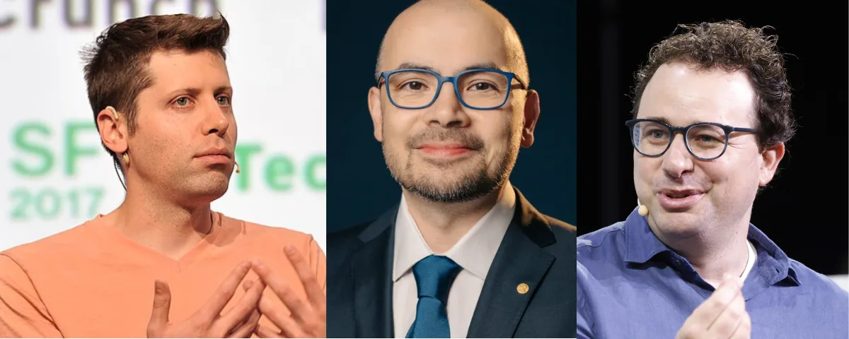 From Left to Right--OpenAI CEO Sam Altman, Google DeepMind CEO Demis Hassabis and Anthropic CEO Dario Amodei mugshots