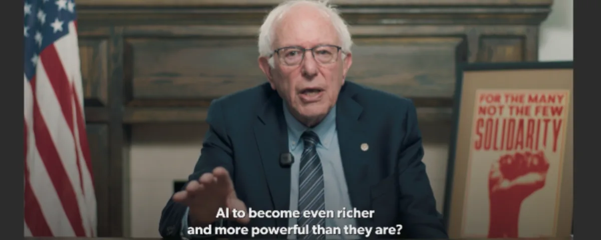 US Senator Bernie Sanders during a video statement he posted on X.