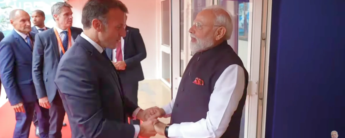 Macron Pushes AI Alliance with India as US Bans Claude Fable for Non-Americans French President Emmanuel Macron with Indian Prime Minister Narendra Modi at the inaugural ceremony of Bharat Innovates in Nice, France on June 14, 2026.