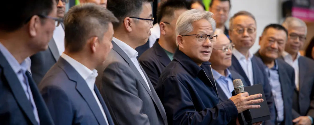 Nvidia Chief Jensen Huang with his employees