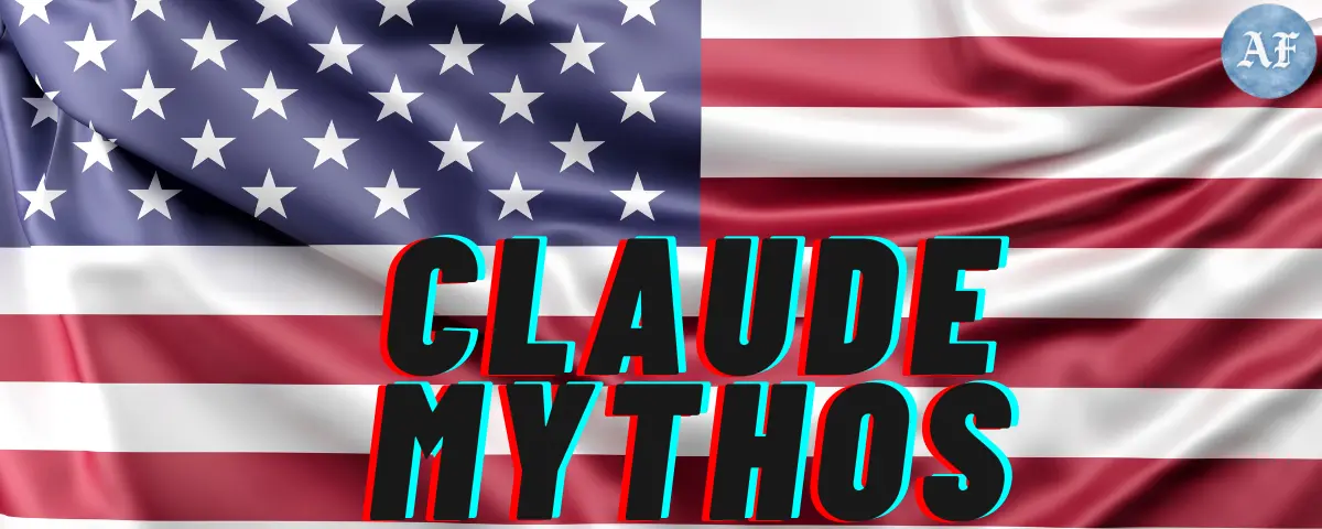 representative image of claude mythos AI model against US flag