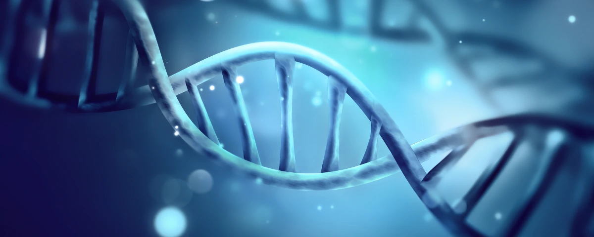 illustration of a DNA double helix representing genetics, biotechnology, and life sciences research