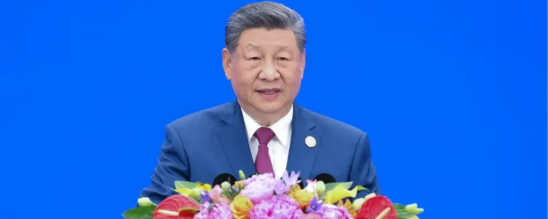 Chinese President Xi Jinping delivering his key address at the 2026 World Artificial Intelligence Conference (WAIC) in Shanghai on July 17. Pic Credit: People's Republic of China Foreign Ministry.
