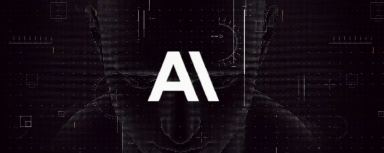 Logo of Anthropic over a 3d render human face