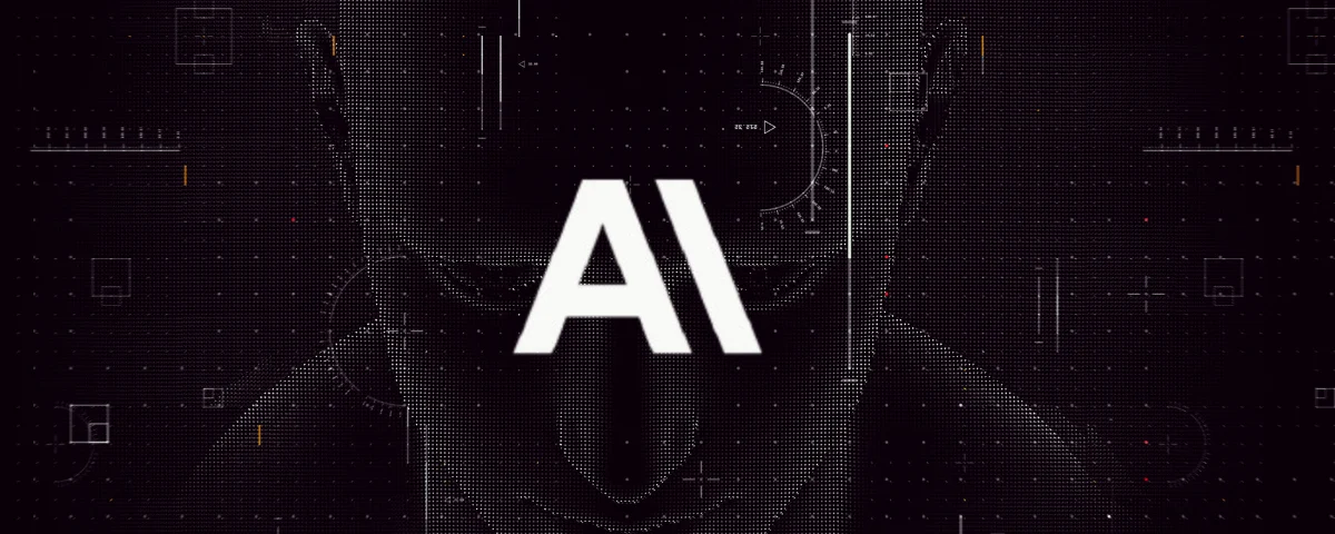Logo of Anthropic over a 3d render human face