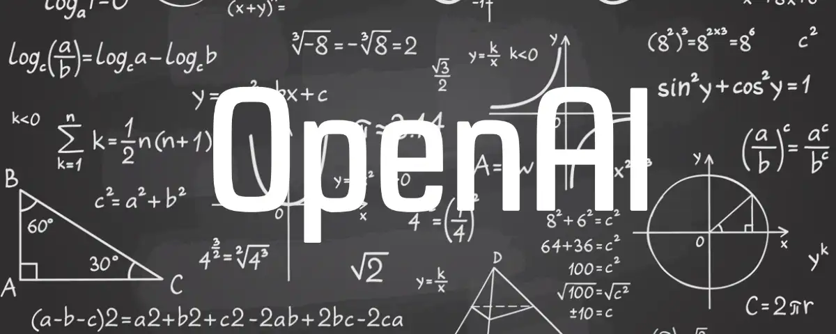 OpenAI logo alongside mathematical notation, illustrating the company's claim that its Astra model solved ten open mathematical problems