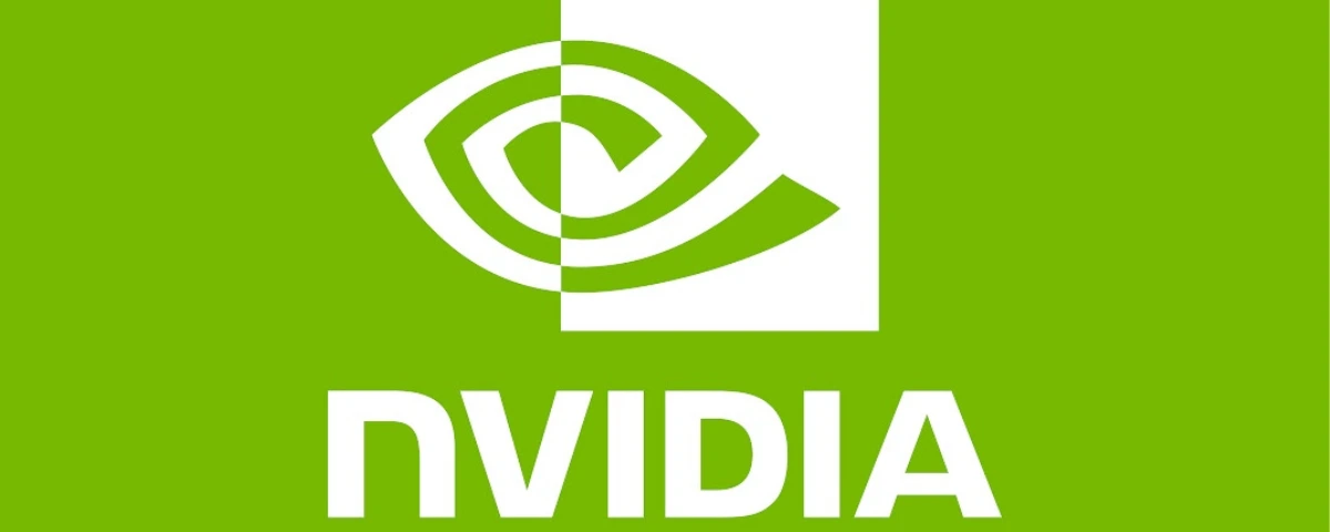 NVIDIA logo displayed on a green and white background.