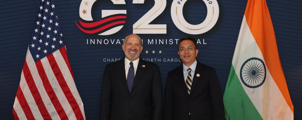 Jitin Prasada and Howard Lutnick at G20 Innovation Ministerial in North Carolina