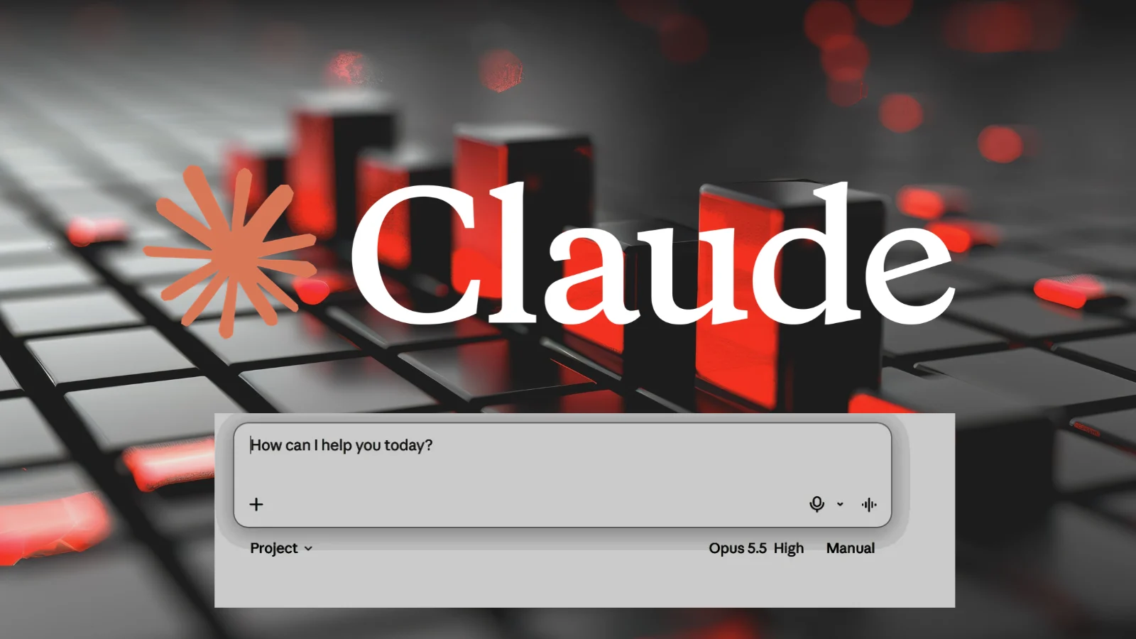 logo of claude and its chat bot window on the background of red flags