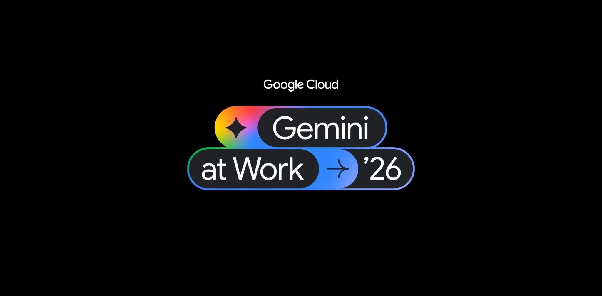 Google Cloud Gemini at Work 2026 logo on a black background.
