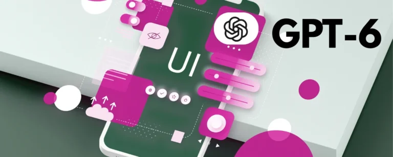 GPT-6 Intelligent UI interface on a smartphone showing interactive ChatGPT features