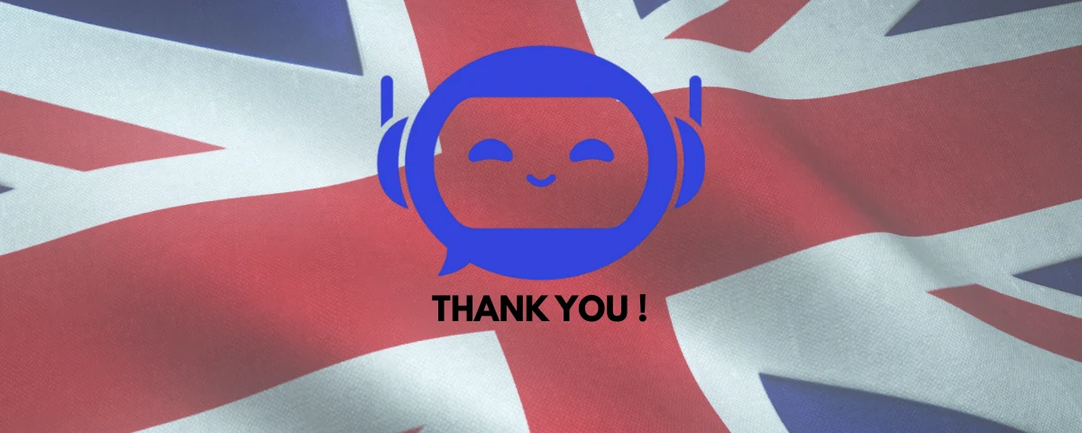 Illustration of a robotic AI hand beside a heart and “Thank You” text, representing UK government guidance on interacting with AI chatbots.