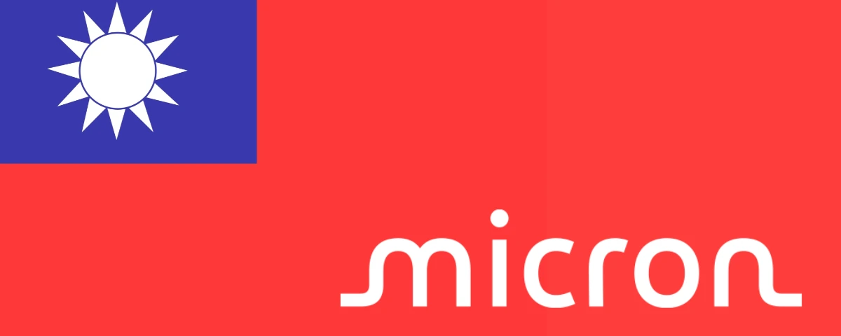 Micron Technology logo with the Taiwan flag.